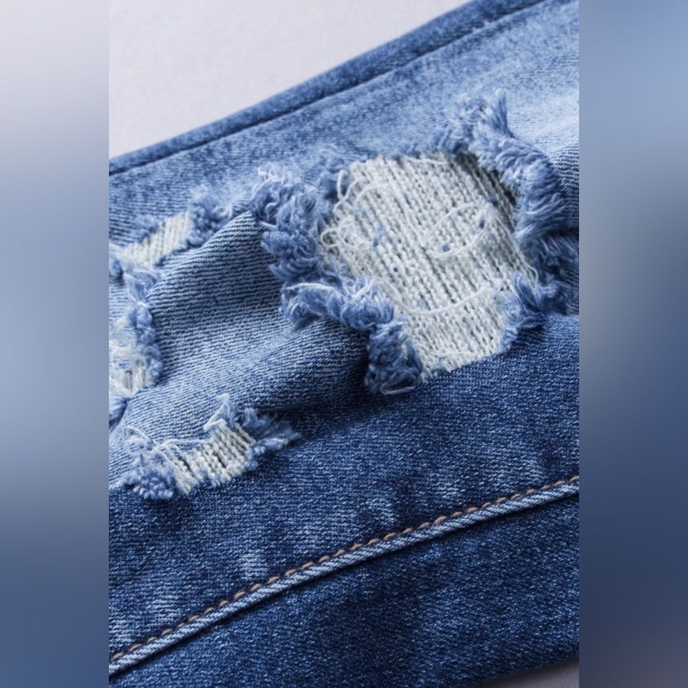 NWT Blue Distressed Flare Jeans - Picture 11 of 14